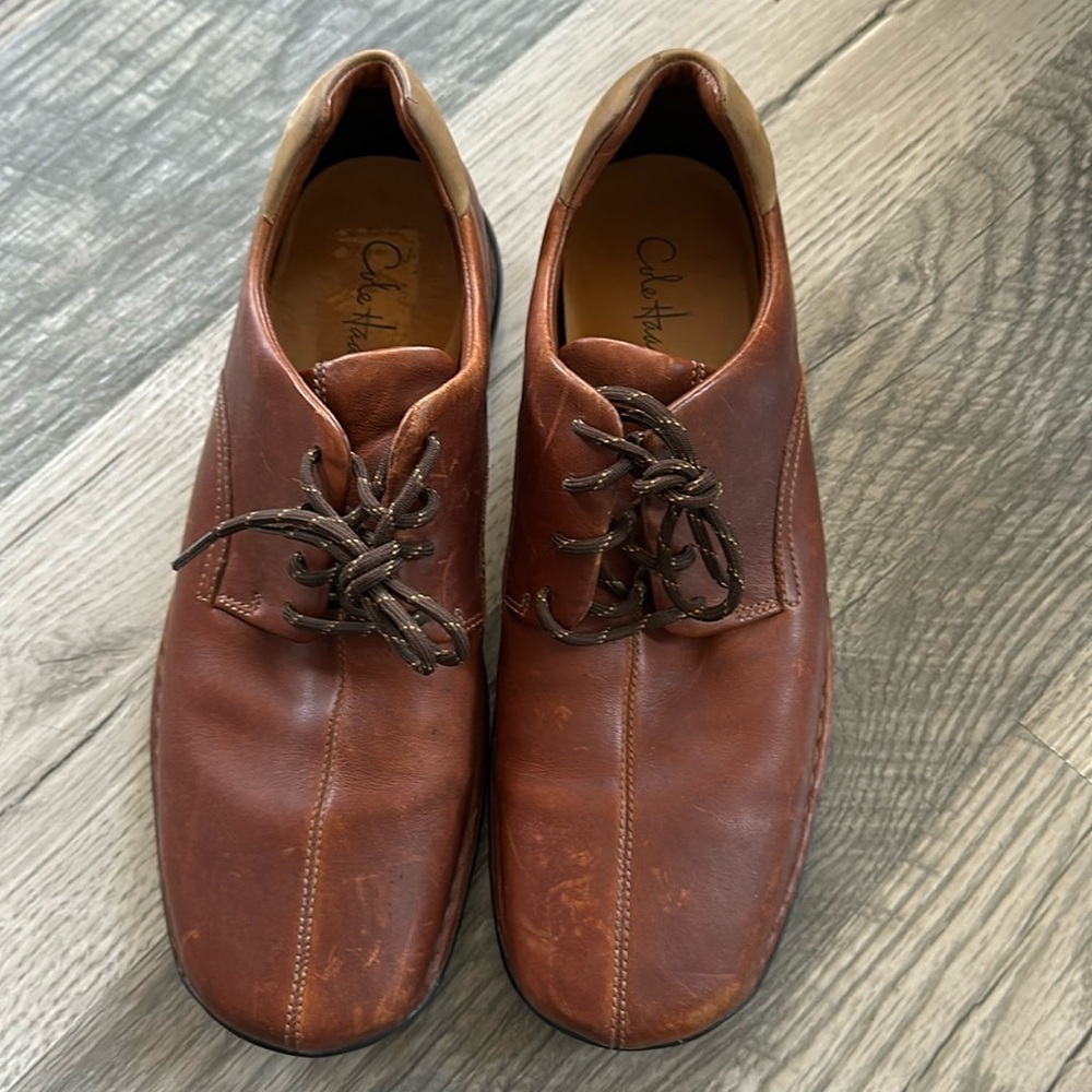 Cole Haan Zeno Mens Brown Leather‎ Lace Up Shoes Size 10.5 C04074
